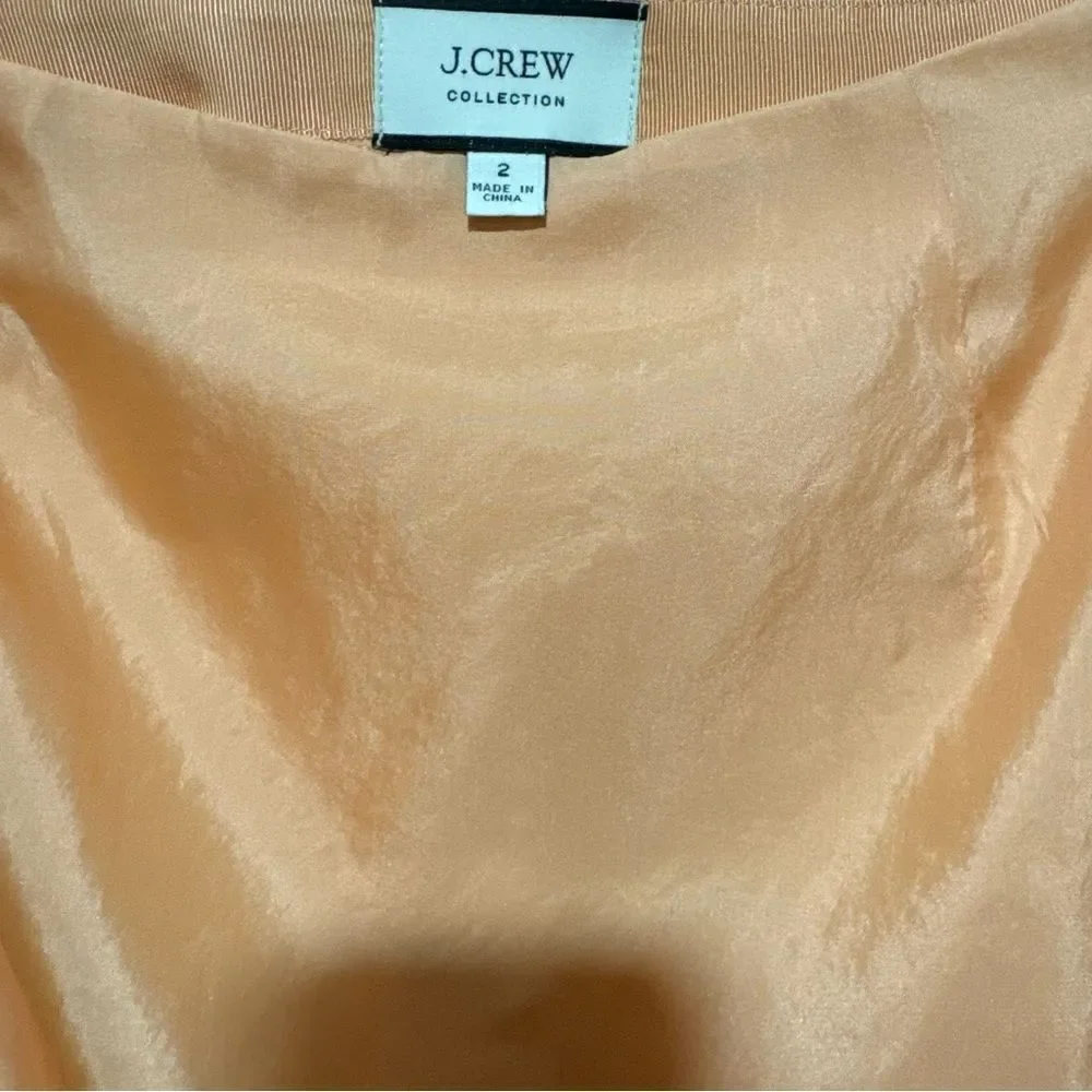 J. Crew Peach Satin Pencil Skirt